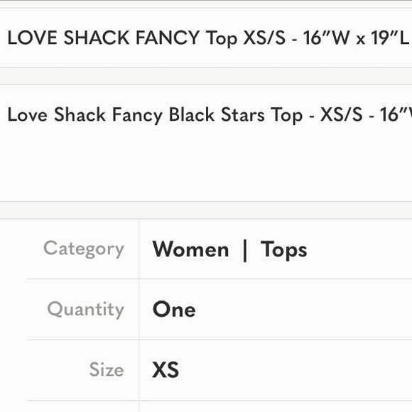 LOVE SHACK FANCY Top XS/S - 16”W x 19”L - Picture 3 of 11